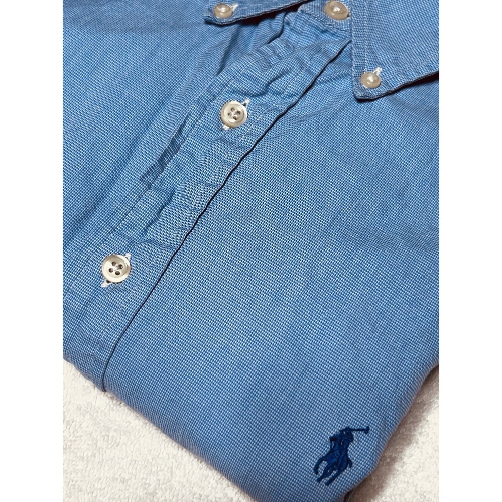 Ralph Lauren Men's Button Down Shirt 16 1/2 34/35 Blue Long Sleeve Cotton